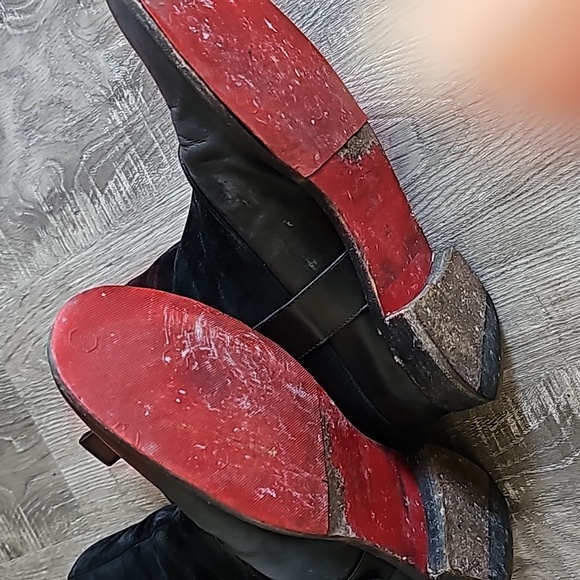 Authentic Loubetin boots in black suede and leather - Picture 3 of 4